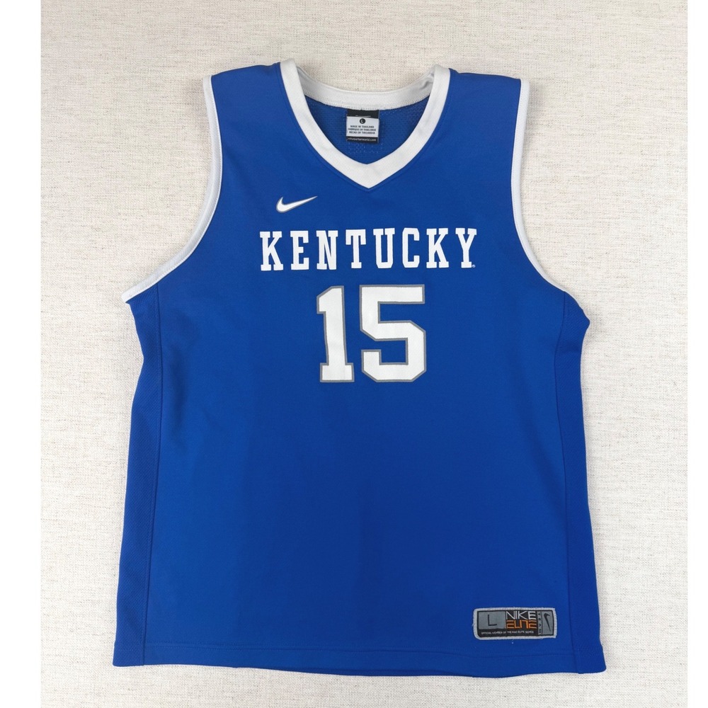 Nike Kentucky Wildcats Basketball Jersey Youth Large Blue #15 Nike Elite Team